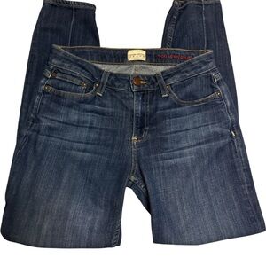 Alice + Olivia Dark Blue Dream On Straight Leg Jeans Good Mid-Rise Skinny Sz 26